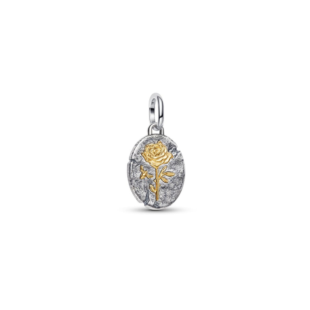 14K Gold-Plated Medallion and Rose Sterling Silver image