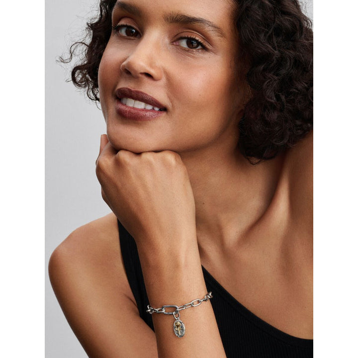 14K Gold-Plated Medallion and Rose Sterling Silver image 2