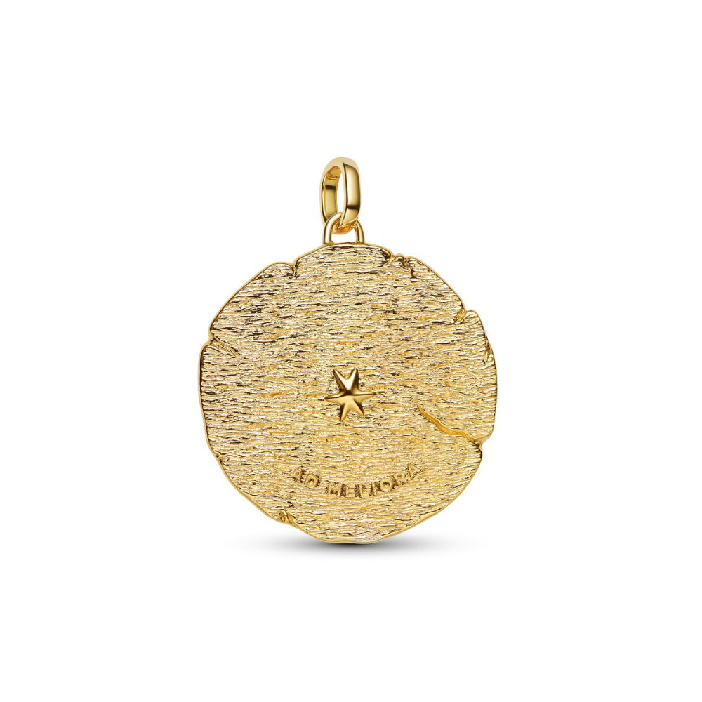 14K Gold-Plated Medallion Crossing Arrows with Clear Cubic Zirconia image 4