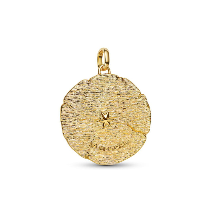 14K Gold-Plated Medallion Crossing Arrows with Clear Cubic Zirconia image 4