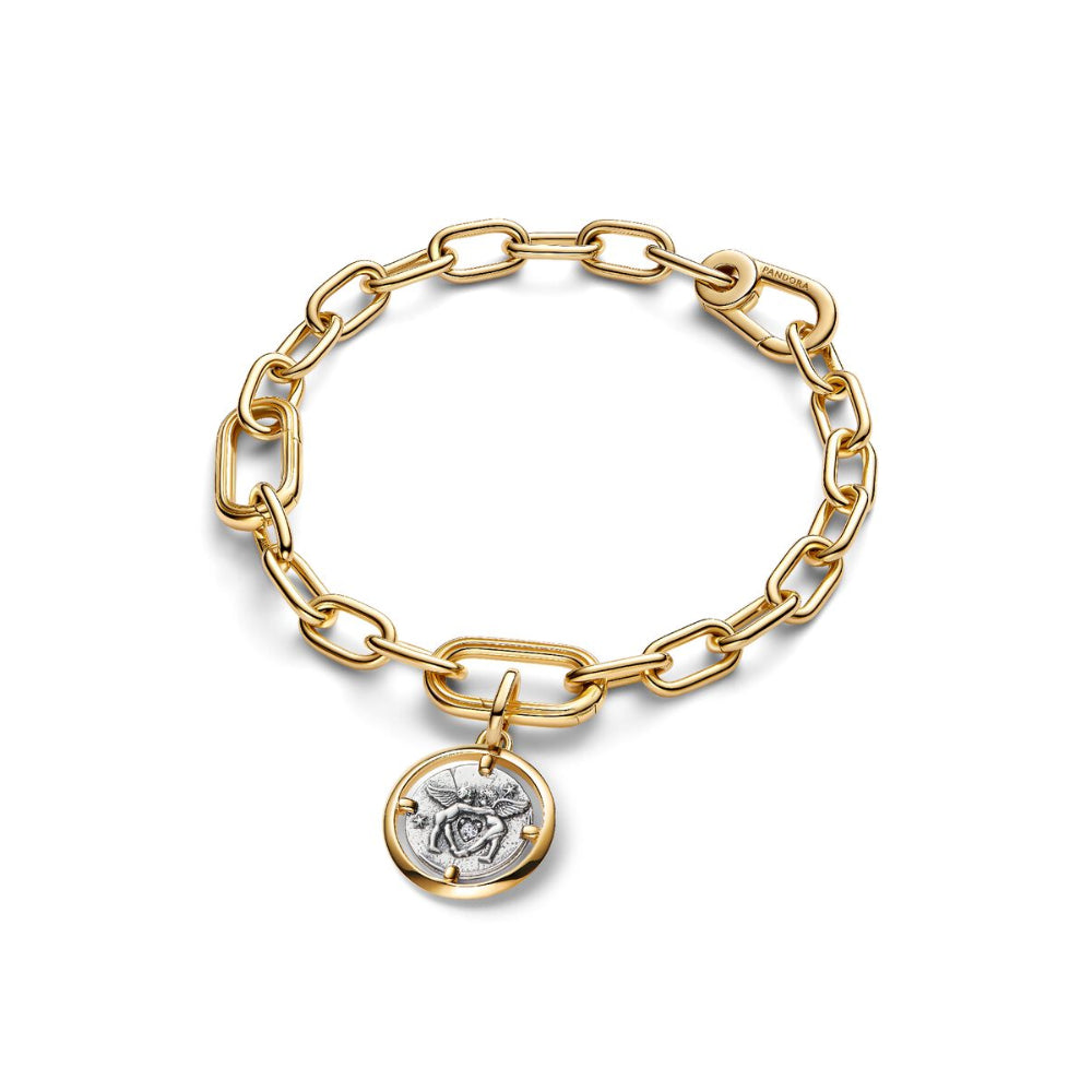 14K Gold-Plated Medallion Cupids Sterling Silver with Clear Cubic Zirconia image 4
