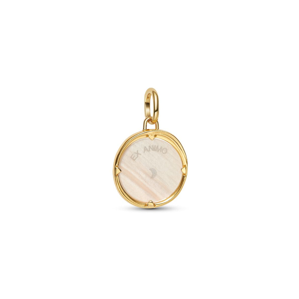 14K Gold-Plated Medallion Pegasus with Golden White Bioresin Man-Made Mother Of Pearl image 3