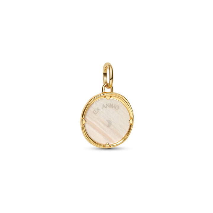14K Gold-Plated Medallion Pegasus with Golden White Bioresin Man-Made Mother Of Pearl image 3