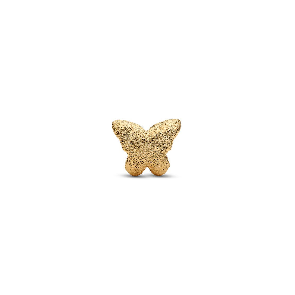 14K Gold-Plated Textured Butterfly Mini Charm image 3