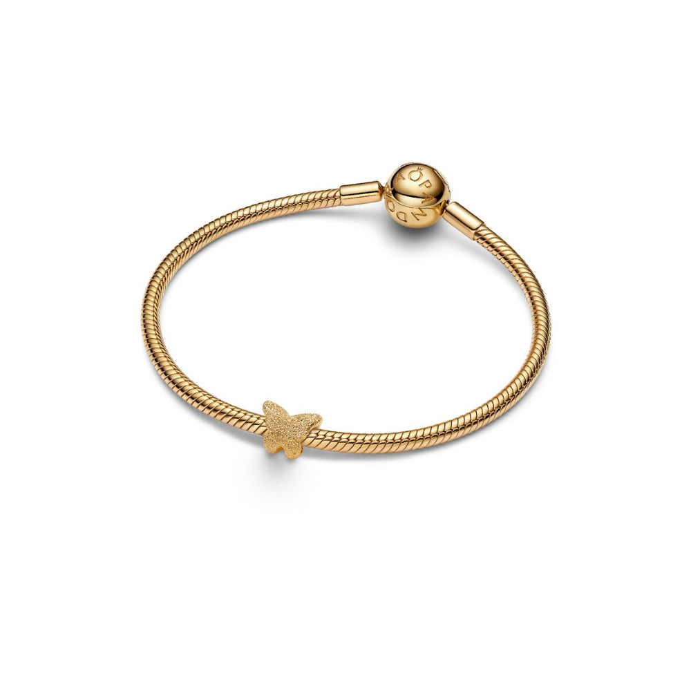 14K Gold-Plated Textured Butterfly Mini Charm image 4