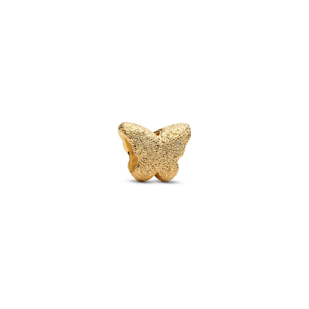 14K Gold-Plated Textured Butterfly Mini Charm image