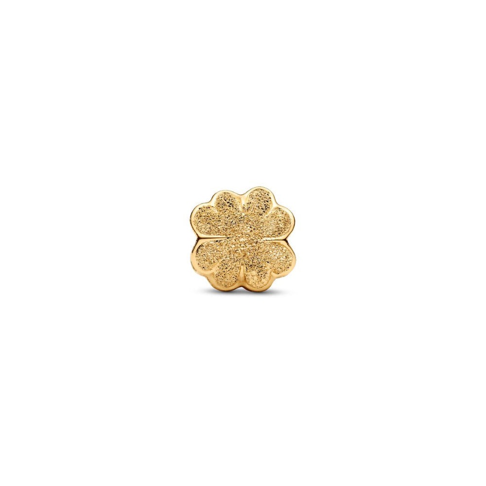 14K Gold-Plated Textured Clover Mini Charm image 3
