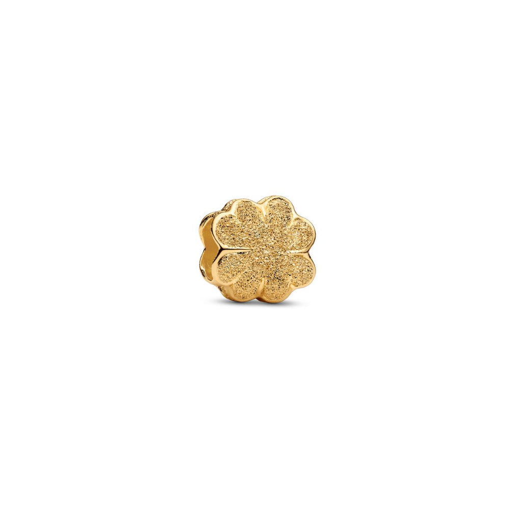 14K Gold-Plated Textured Clover Mini Charm image