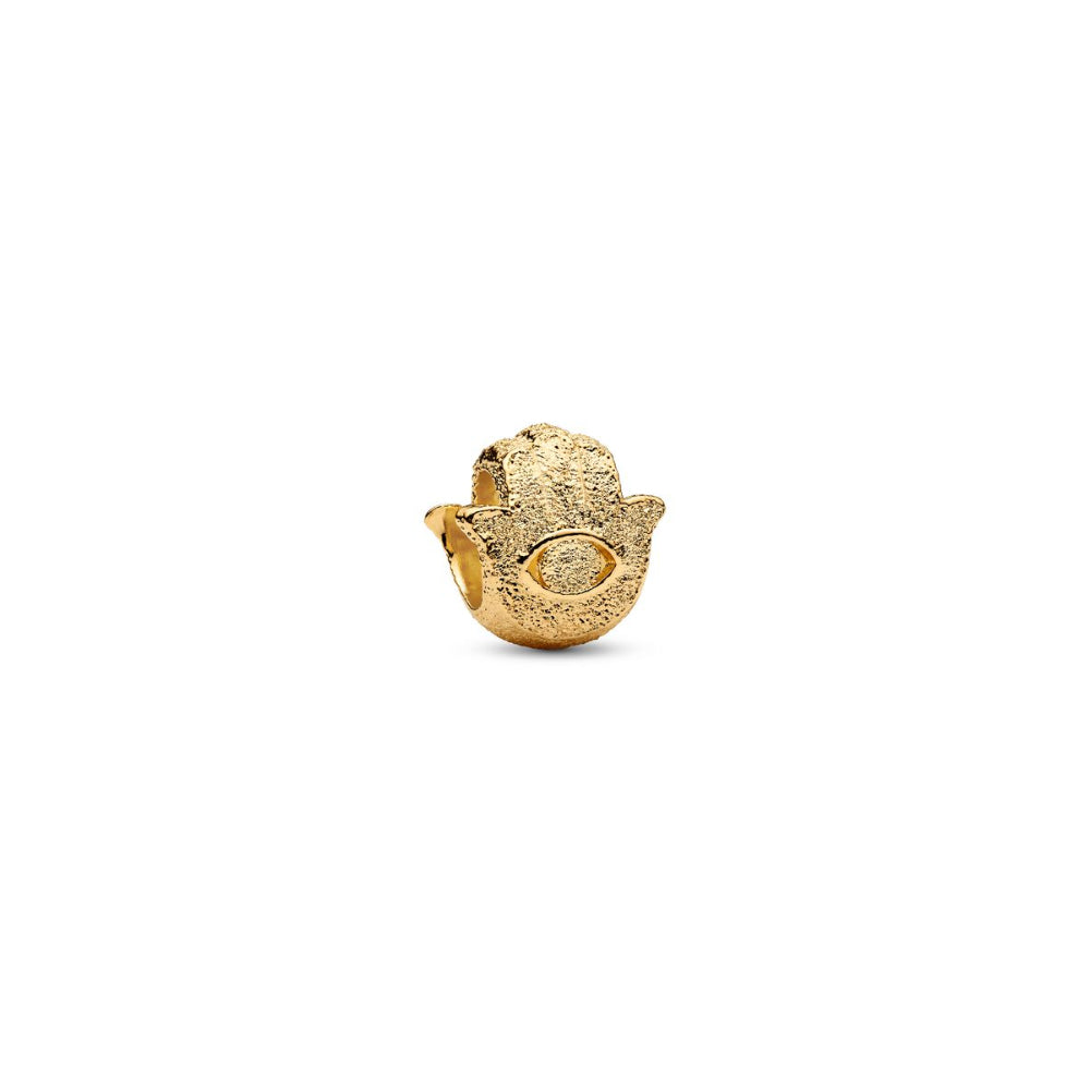 14K Gold-Plated Textured Hamsa Hand Mini Charm image