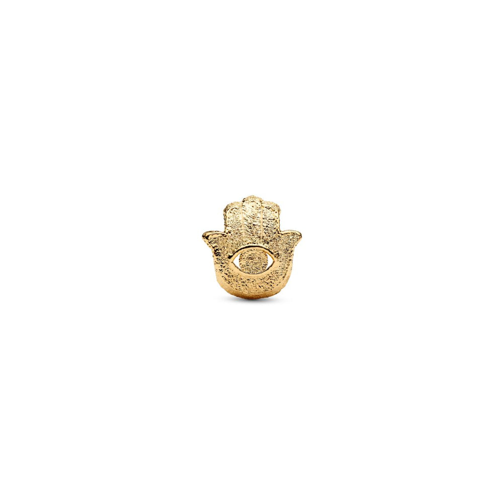 14K Gold-Plated Textured Hamsa Hand Mini Charm image 4