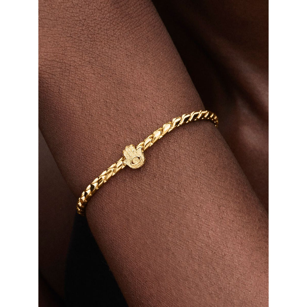 14K Gold-Plated Textured Hamsa Hand Mini Charm image 1