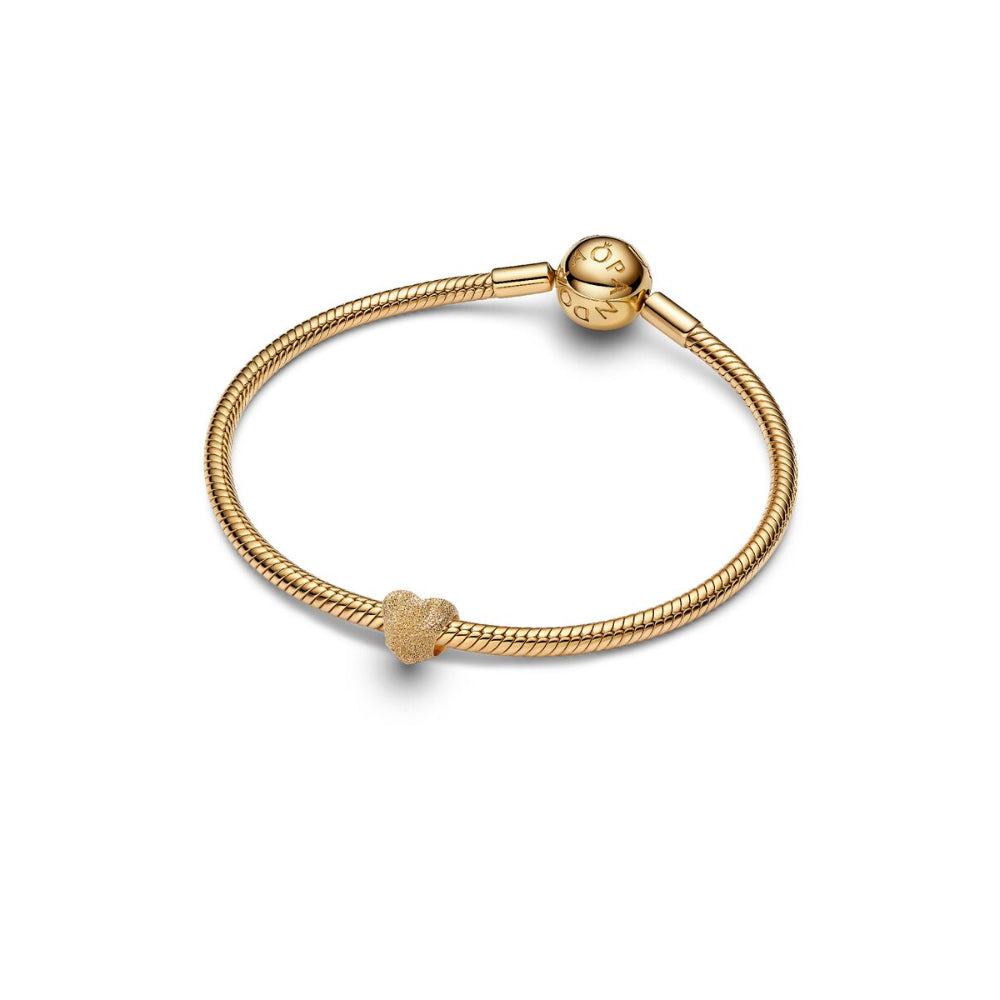 14K Gold-Plated Textured Heart Mini Charm image 4