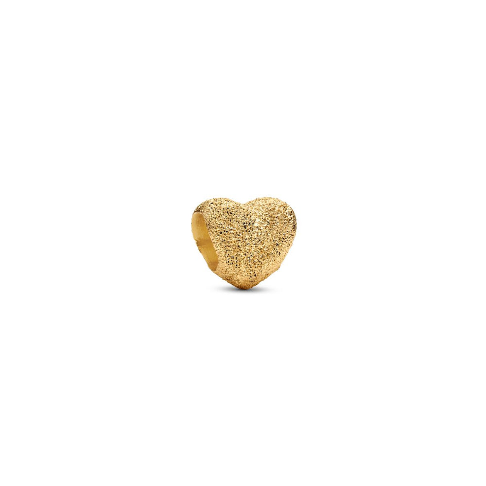 14K Gold-Plated Textured Heart Mini Charm image