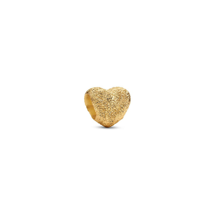 14K Gold-Plated Textured Heart Mini Charm image
