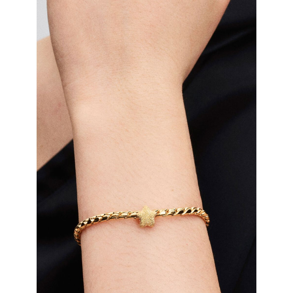 14K Gold-Plated Textured Star Mini Charm image 1