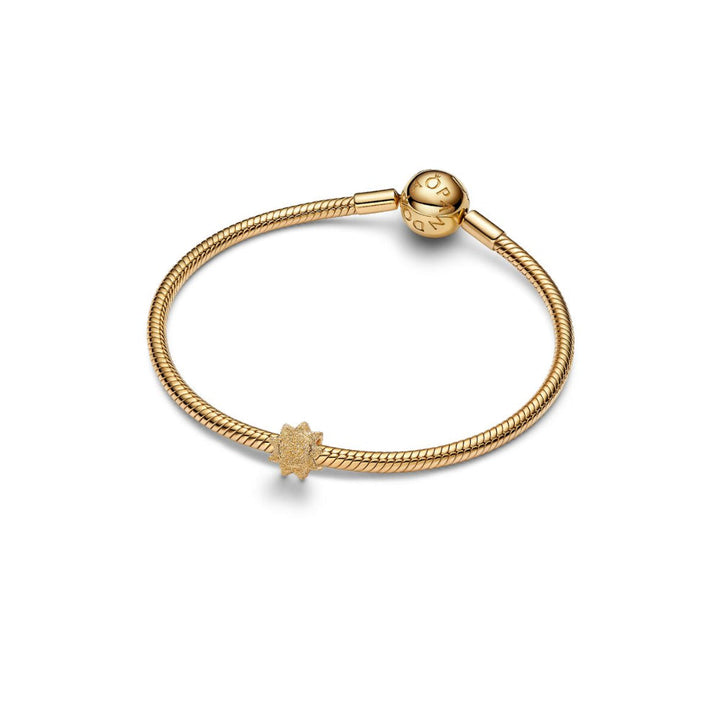 14K Gold-Plated Textured Sun Mini Charm image 4