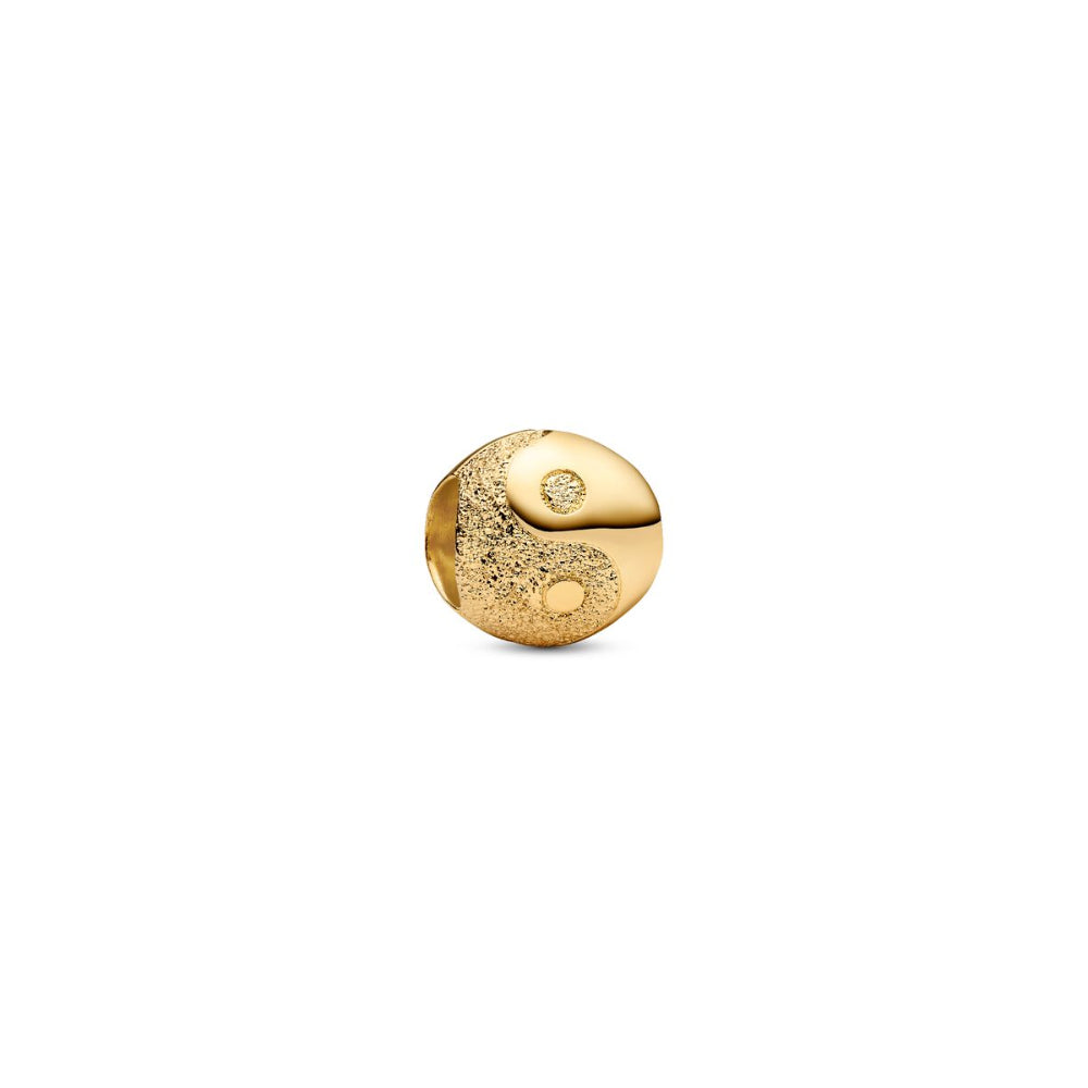14K Gold-Plated Textured Yin and Yang Mini Charm image
