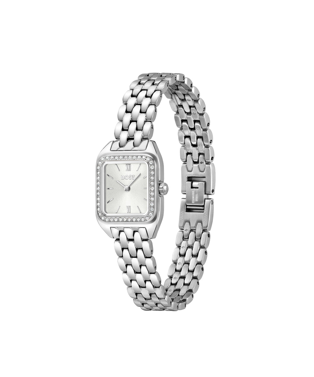 Boss Mae Petite Crystal Watch Silver Dial - Mococo