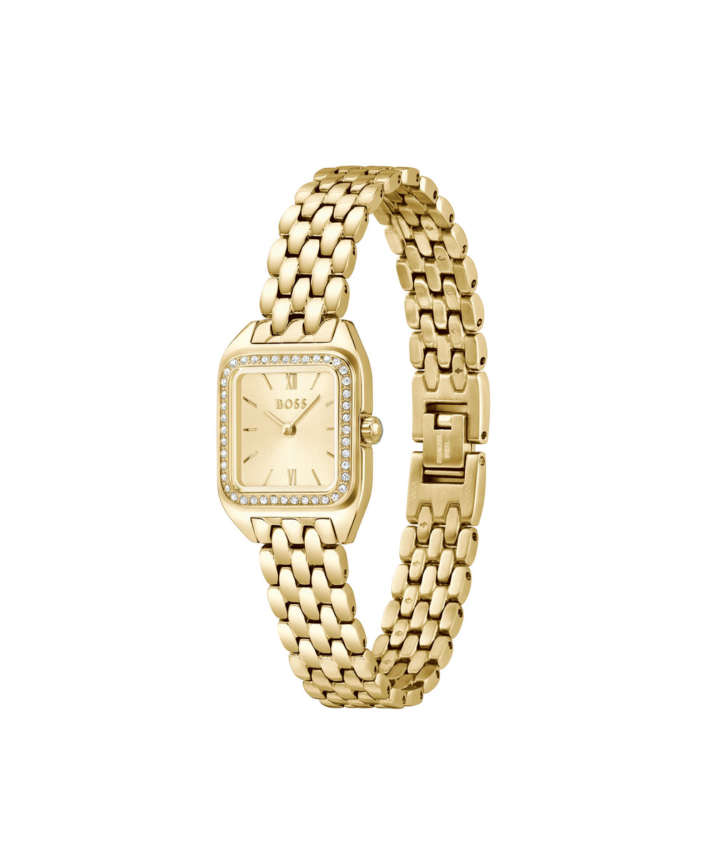 Boss Mae Petite Crystal Watch Gold Dial - Mococo
