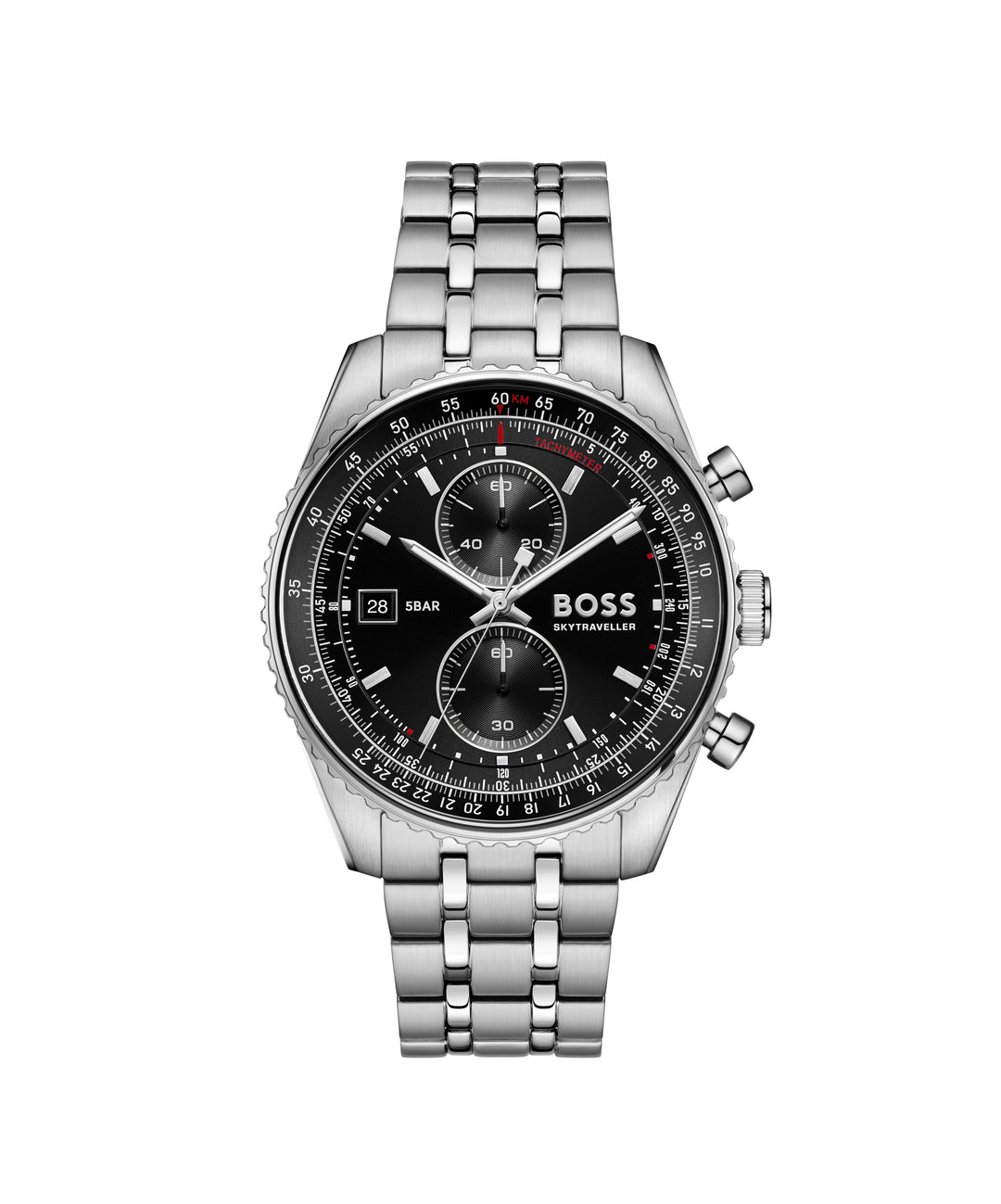 Boss Skytraveller Chronograph Watch Black Dial - Mococo