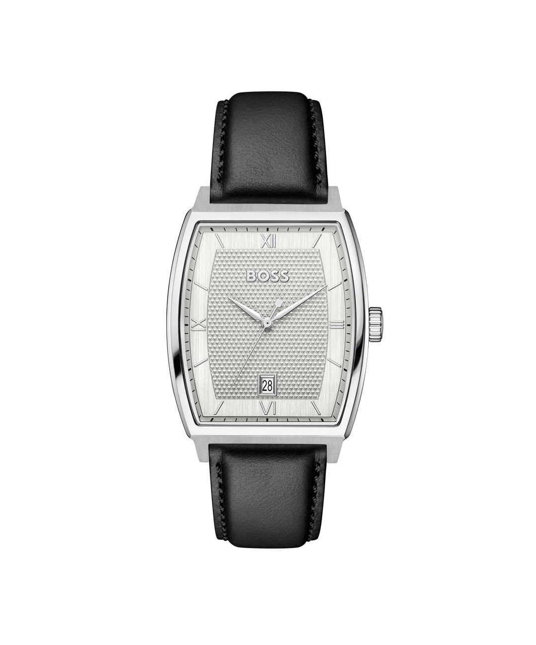 Boss Principle Tonneau Strap Watch Black Leather - Mococo