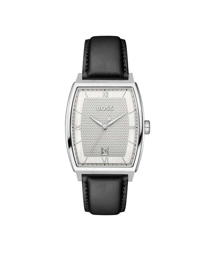 Boss Principle Tonneau Strap Watch Black Leather - Mococo