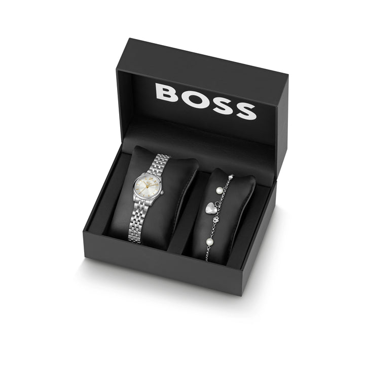 Boss Silver Graceful Mina Watch and Amara Bracelet Gift Set