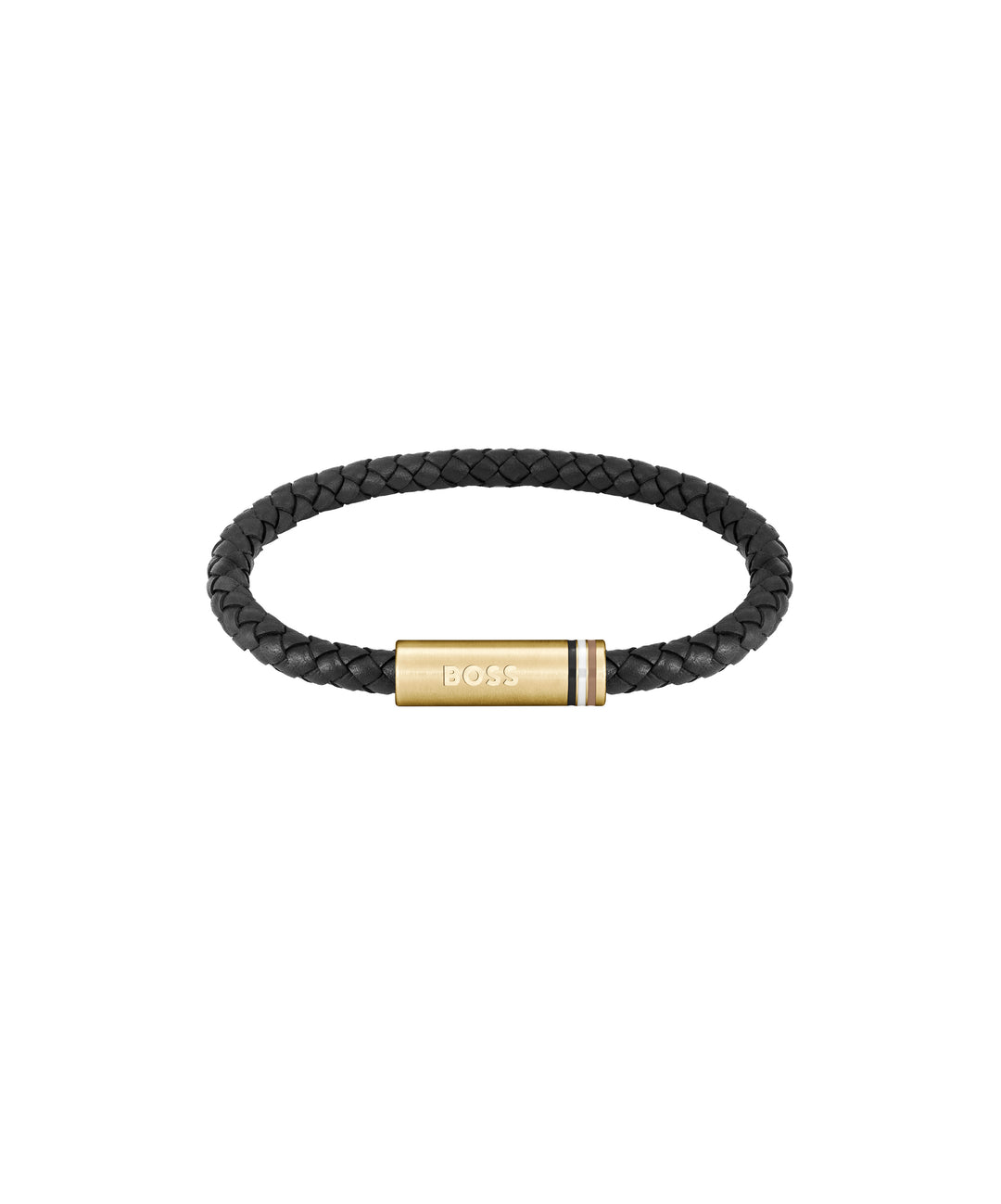 Boss Ares Black Braided Leather Cuff - Mococo