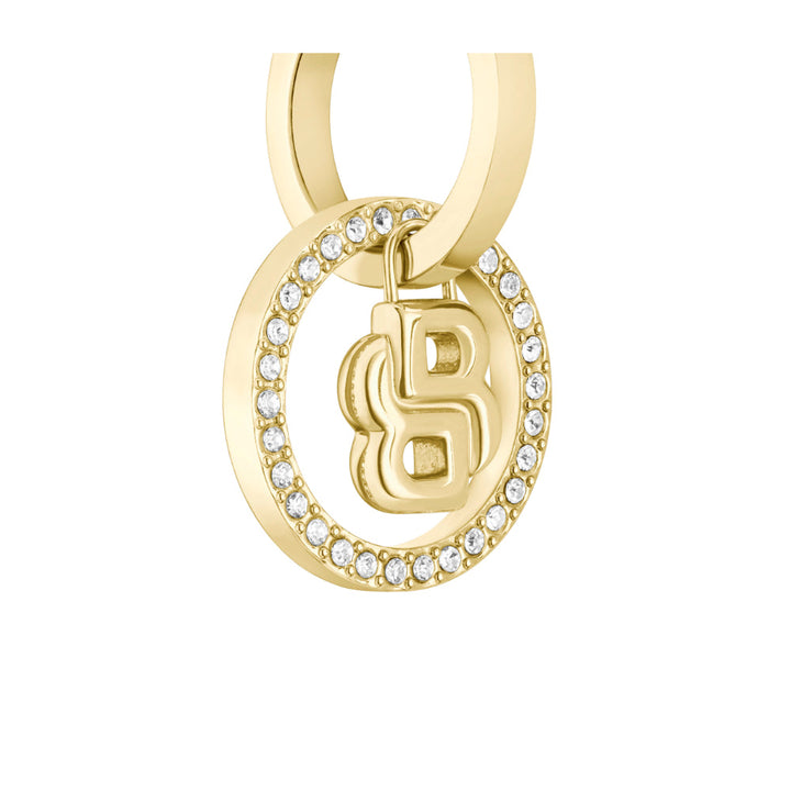 Hugo Boss Gold Double B Divine Stainless Steel Hoop Earrings image 3
