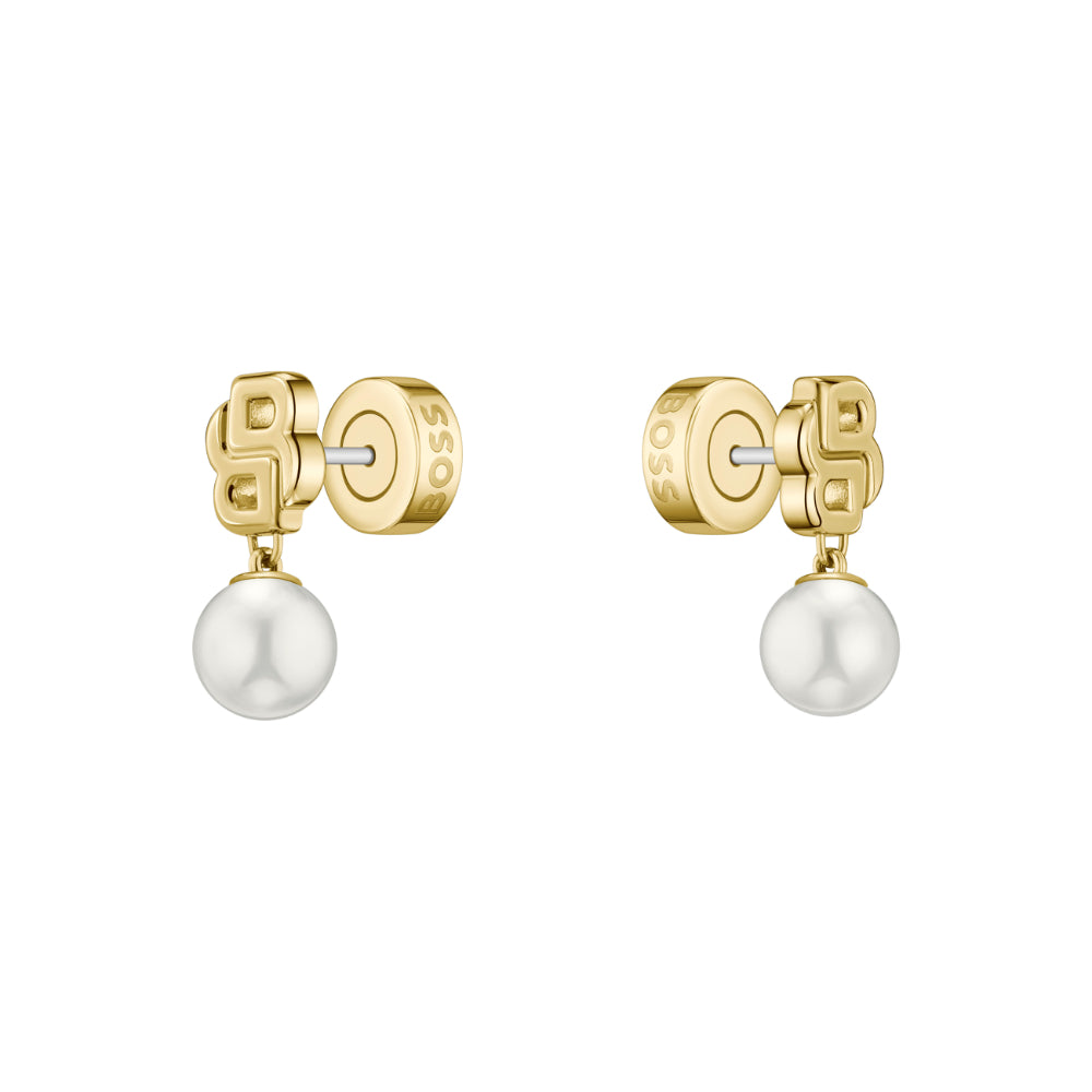 Hugo Boss Gold Double B Mirelle Stainless Steel Stud Earrings image 4