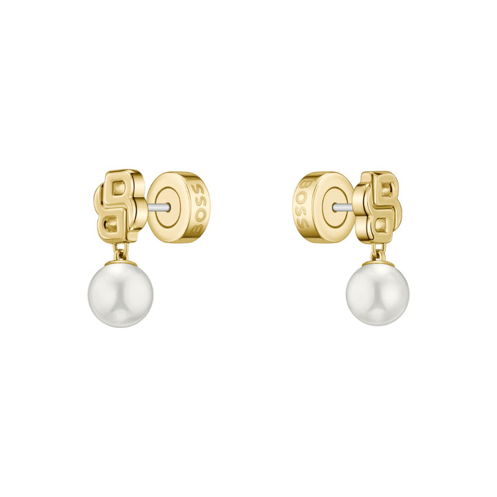 Hugo Boss Gold Double B Mirelle Stainless Steel Stud Earrings image 4