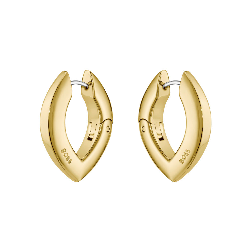 Hugo Boss Gold Fiora Stainless Steel Hoop Earrings image