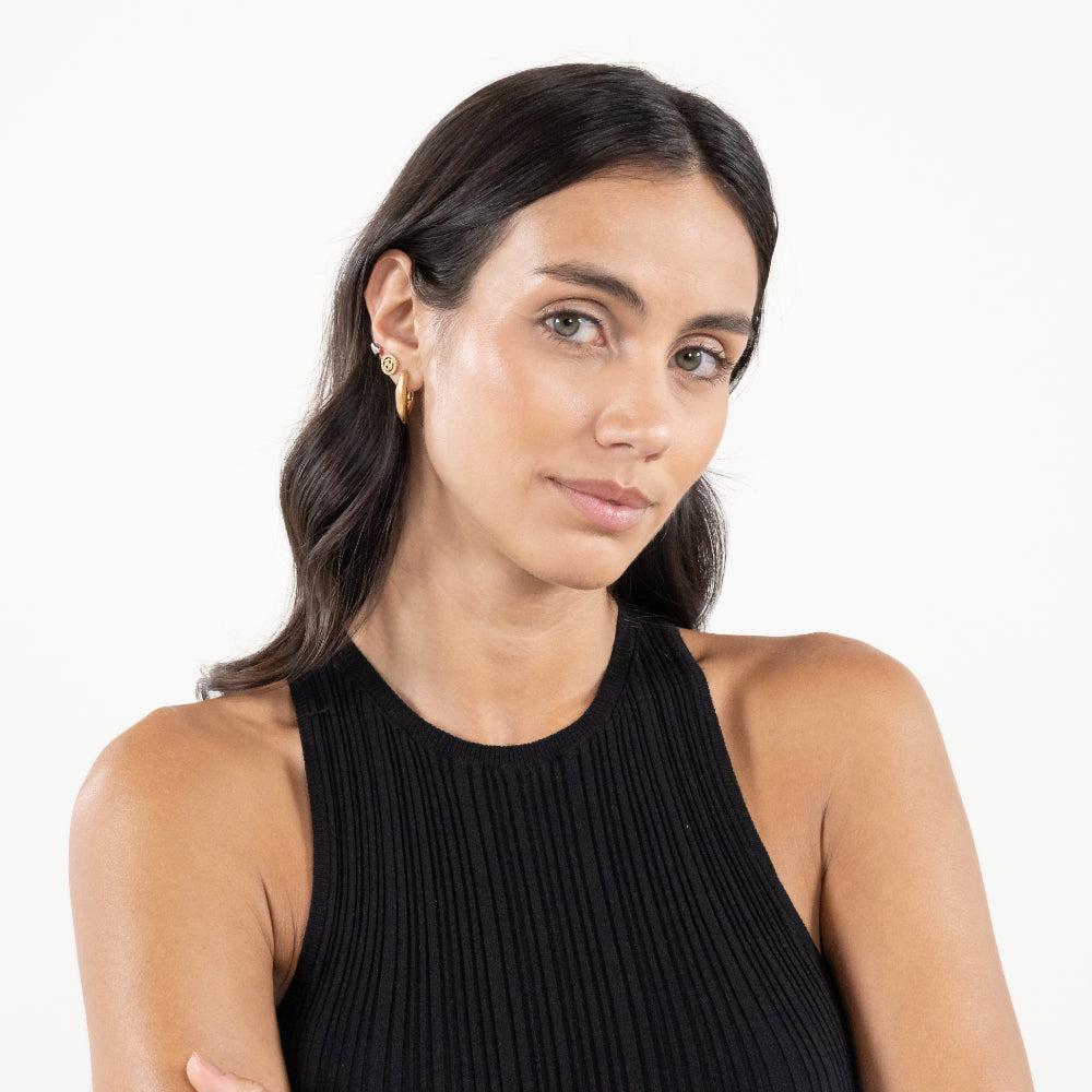 Hugo Boss Gold Fiora Stainless Steel Hoop Earrings image 1