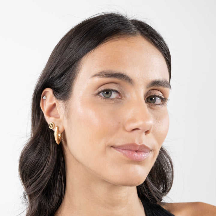 Hugo Boss Gold Fiora Stainless Steel Hoop Earrings image 3