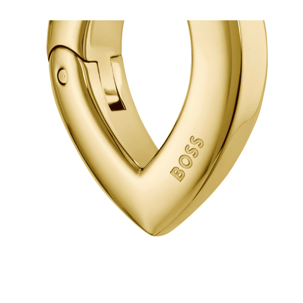 Hugo Boss Gold Fiora Stainless Steel Hoop Earrings image 4