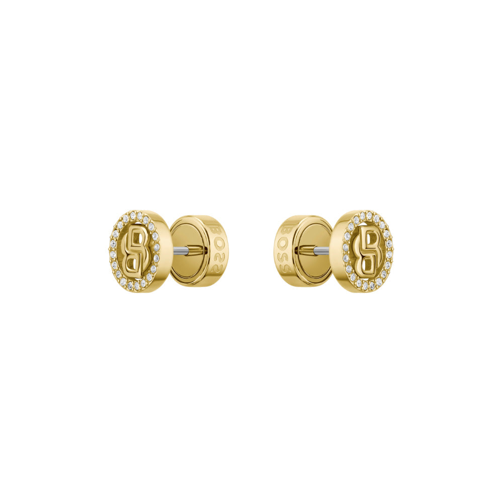Hugo Boss Gold Double B Divine Stainless Steel Stud Earrings image