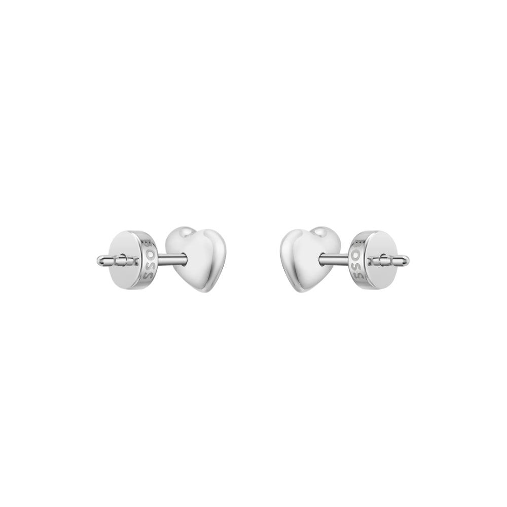 Hugo Boss Silver Mini Honey Hearts Stainless Steel Stud Earrings image 7