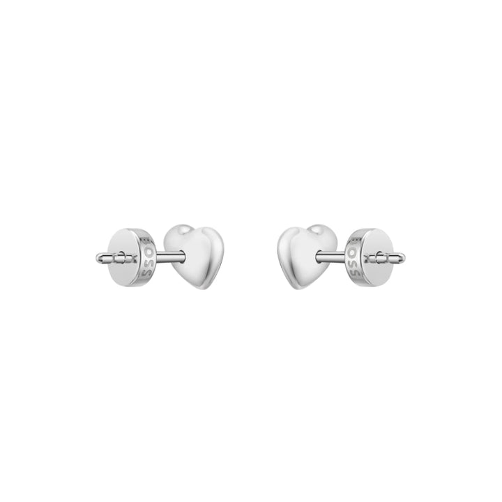 Hugo Boss Silver Mini Honey Hearts Stainless Steel Stud Earrings image 7