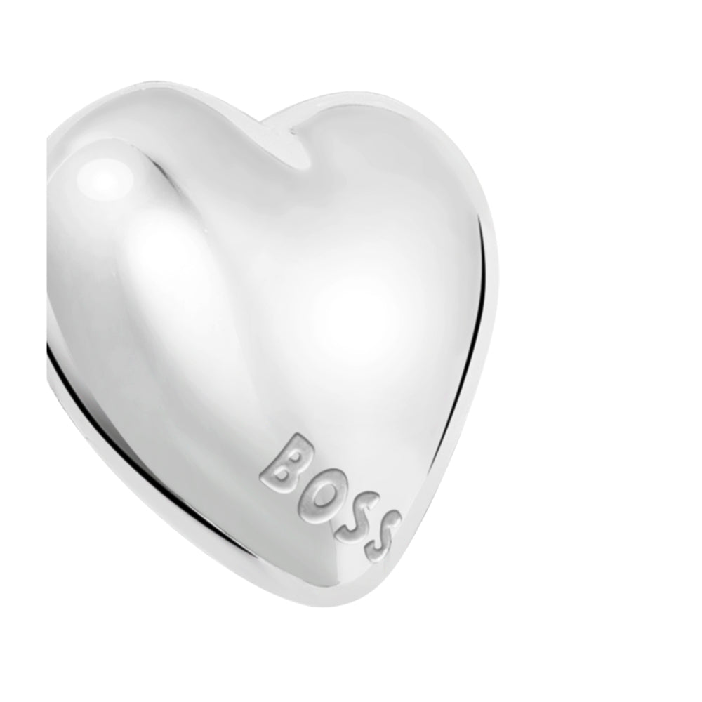 Hugo Boss Silver Mini Honey Hearts Stainless Steel Stud Earrings image 8