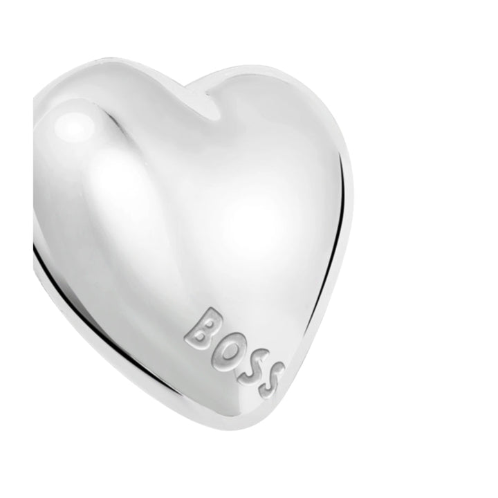 Hugo Boss Silver Mini Honey Hearts Stainless Steel Stud Earrings image 8