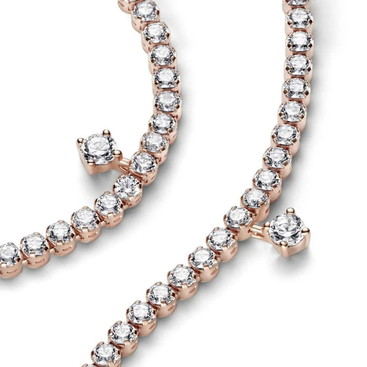 Pandora Rose Gold Sparkling Drop Tennis Bracelet