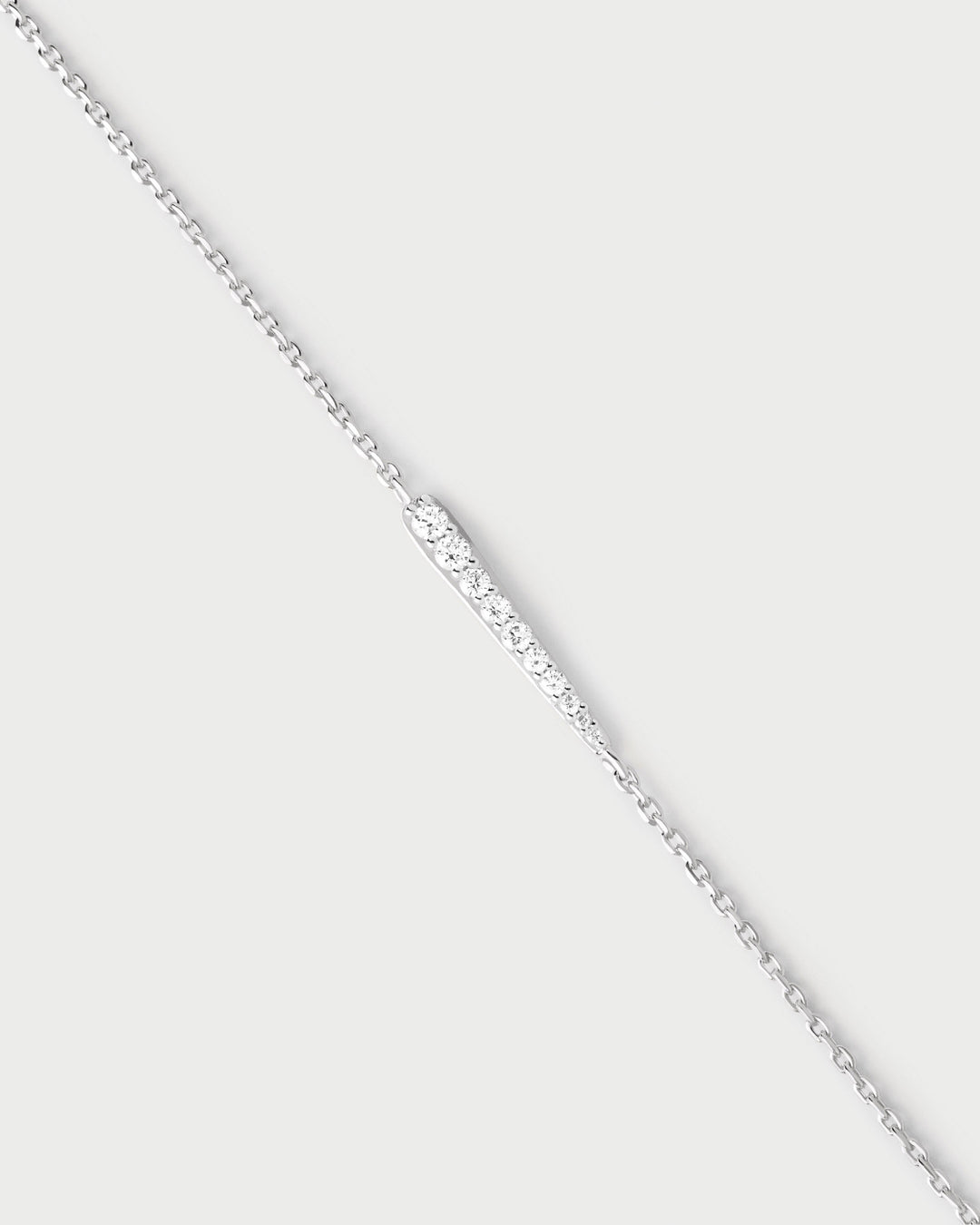 Elegant Olga Silver Bracelet with Dazzling White Cubic Zirconia, Adjustable Fit