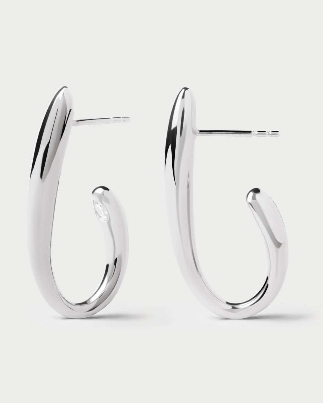 PDPAOLA Volta Silver Hoops: Dazzling Zirconia Statement Earrings for Women