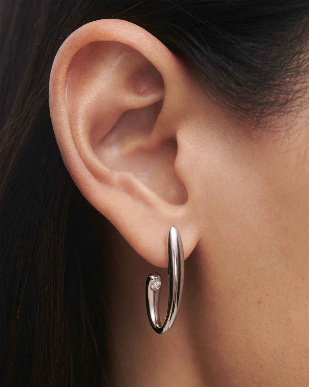 PDPAOLA Volta Silver Hoops: Dazzling Zirconia Statement Earrings for Women