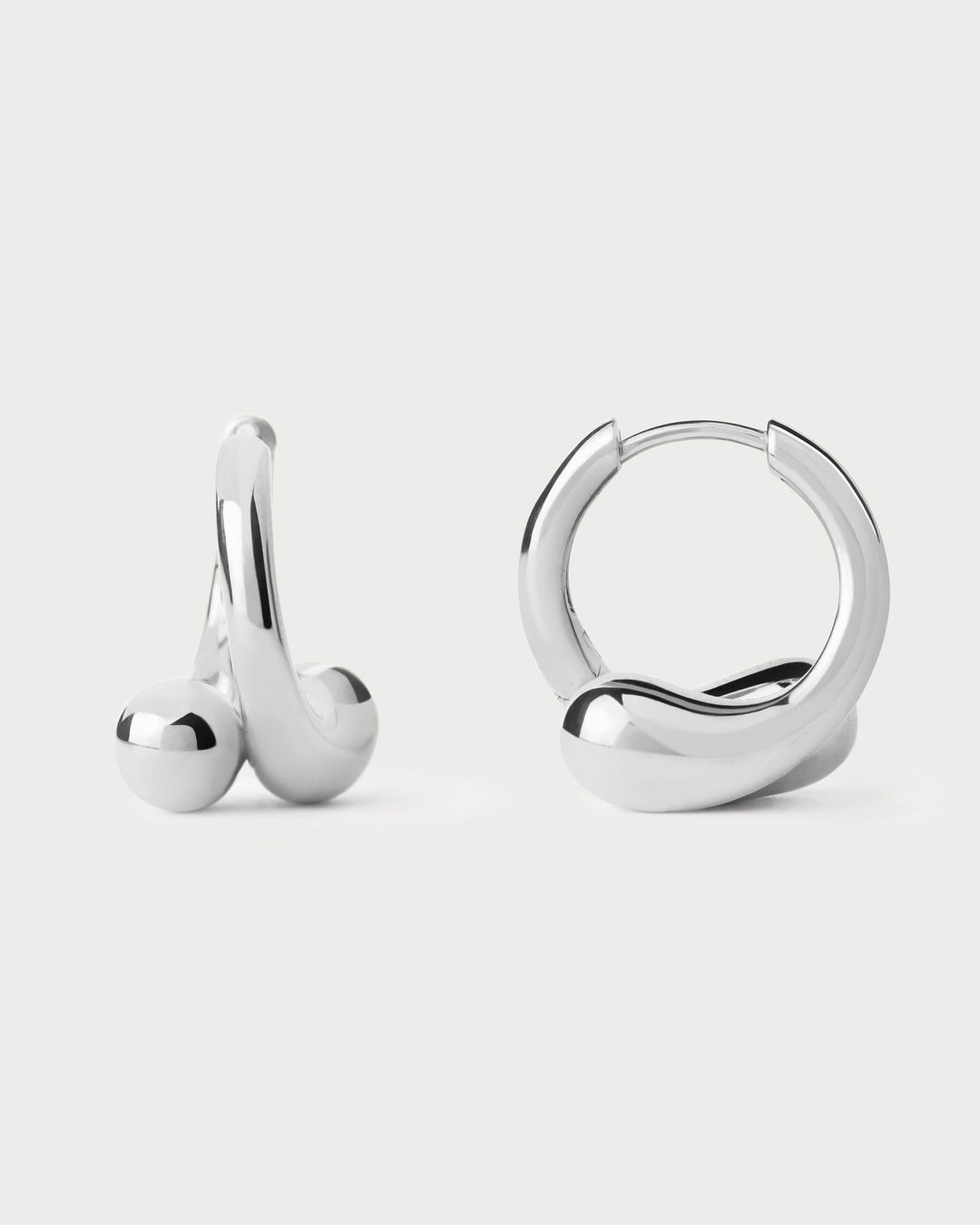 Chic Silver Loop Hoop Earrings - 12mm Diameter, Modern Minimalist Design, Lightweight