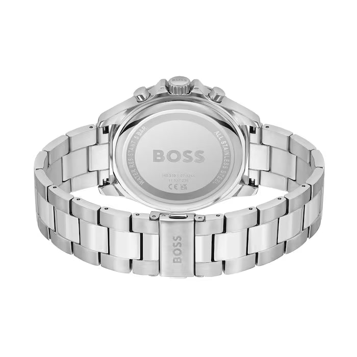 Hugo Boss Silver and Blue Troper Round Mens Bracelet Watch