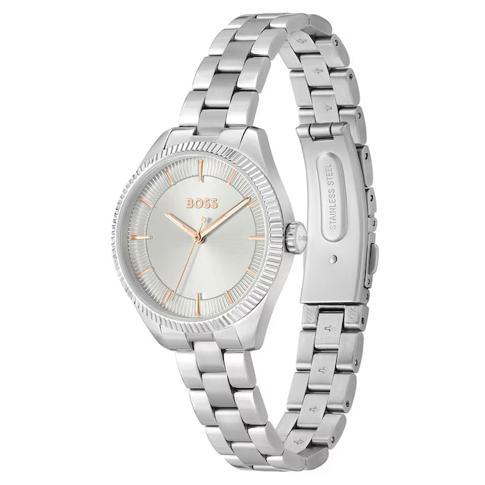 Hugo Boss Silver White Sage Round Ladies Bracelet Watch