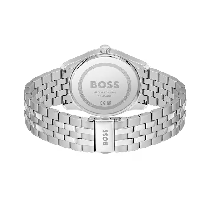 Hugo Boss Silver and Grey Principle Round Mens Bracelet Watch