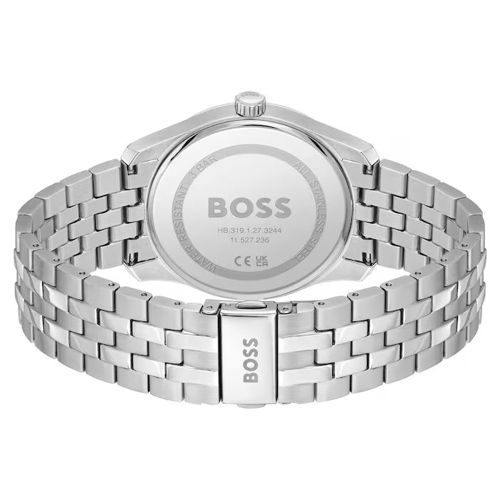 Hugo Boss Silver and Black Principle Round Mens Watch