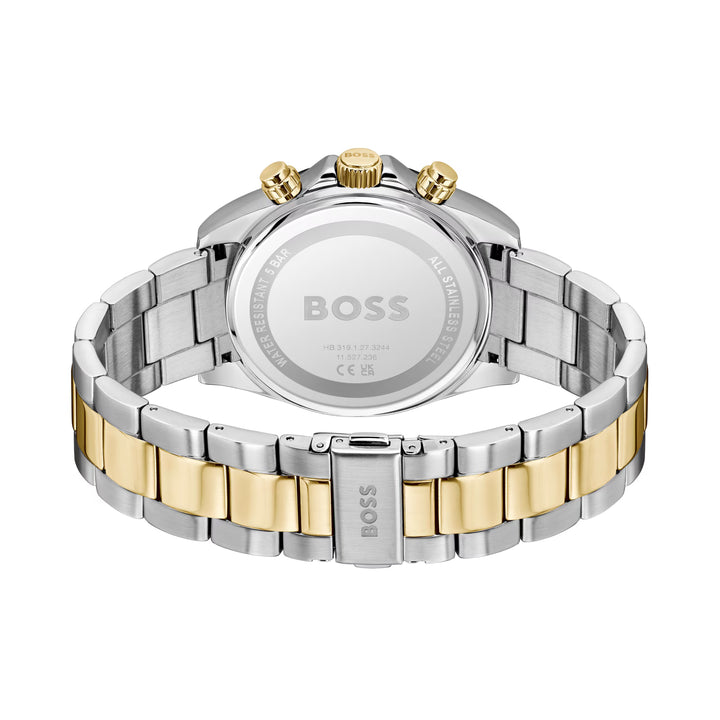 Hugo Boss Silver and Black Hero 2.0 Round Gents Bi Colour Bracelet Watch